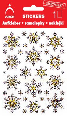 Vánoční holografické samolepky - vločky jemné