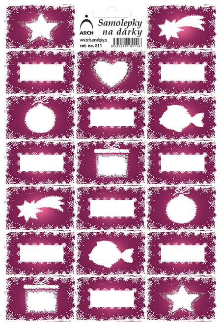 Etikety vánoční obrázky - fialové