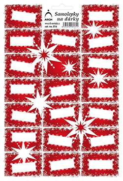 Etikety na dárky hvězdy - červené
