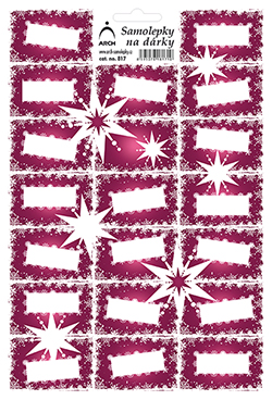 Etikety na dárky hvězdy - fialové