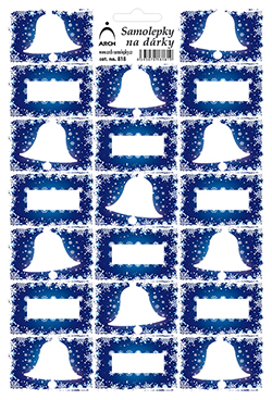 Etikety na dárky zvonky - modré