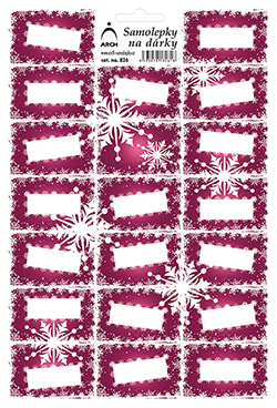 Etikety na dárky vločky - fialové