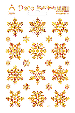 Zlaté velké dekorační vločky