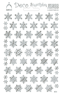 Stříbrné hladké dekorační vločky