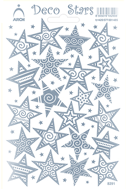 Stříbrné dekorační hvězdy