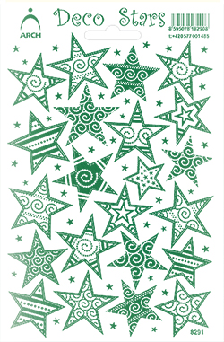 Zelené dekorační hvězdy