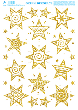 Hvězdičky 2 - tisk zlatými glitry