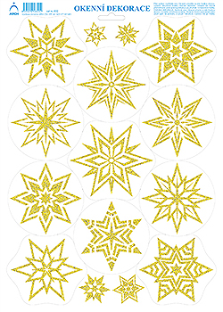 Hvězdičky 1 - tisk zlatými glitry