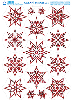 Hvězdičky 1 - tisk červenými glitry