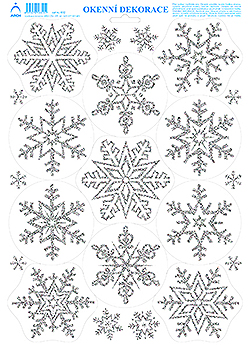 Vločky 1 - tisk stříbrnými glitry