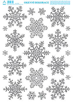 Vločky 2 - tisk stříbrnými glitry