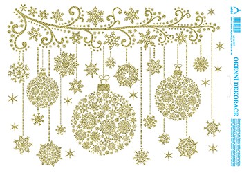 Baňky - tisk zlatými glitry