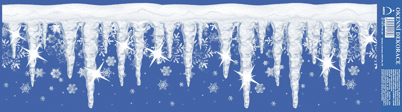 Námraza - rampouchy se stříbnými glitry