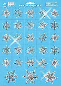 Sněhové vločky - se stříbrnými glitry