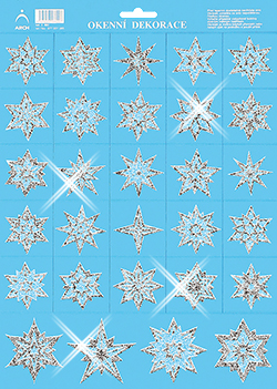 Vánoční hvězdičky - se stříbrnými glitry