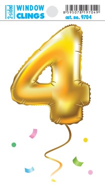 Adhezní nálepky - balónek čtyřka