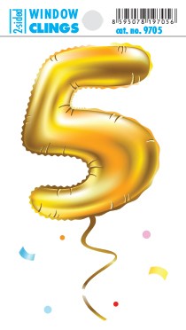 Adhezní nálepky - balónek pětka