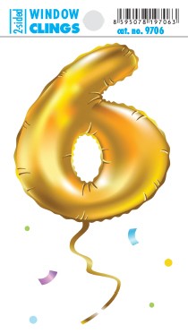 Adhezní nálepky - balónek šestka