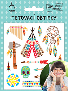 Dětské tetovací obtisky - indiánci 01