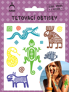 Dětské tetovací obtisky - mayské symboly 01