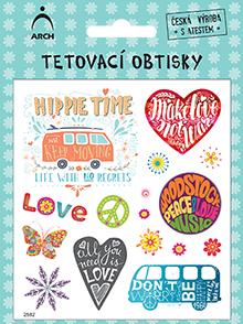 Dětské tetovací obtisky - hipíci 02