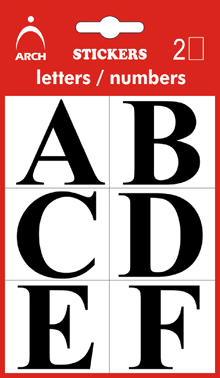 Písmena A-L, výška 38 mm - 2 archy v blistru