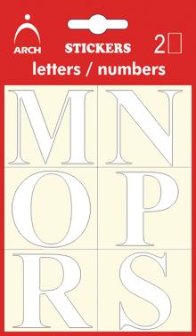 Písmena bílá M-Z, výška 38 mm - 2 archy v blistru