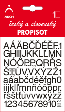 Černý propisot - výška písmen 10 mm