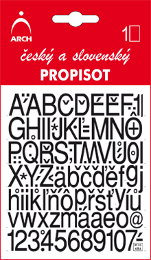 Černý propisot - výška písmen 14 mm