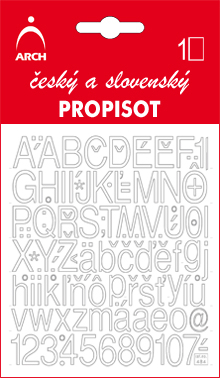 Bílý propisot - výška písmen 14 mm